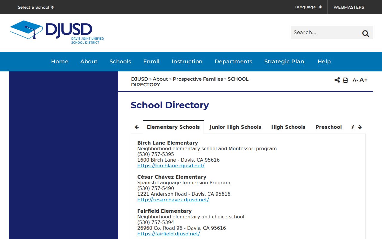 Davis people directories school directory for Davis Joint Unified